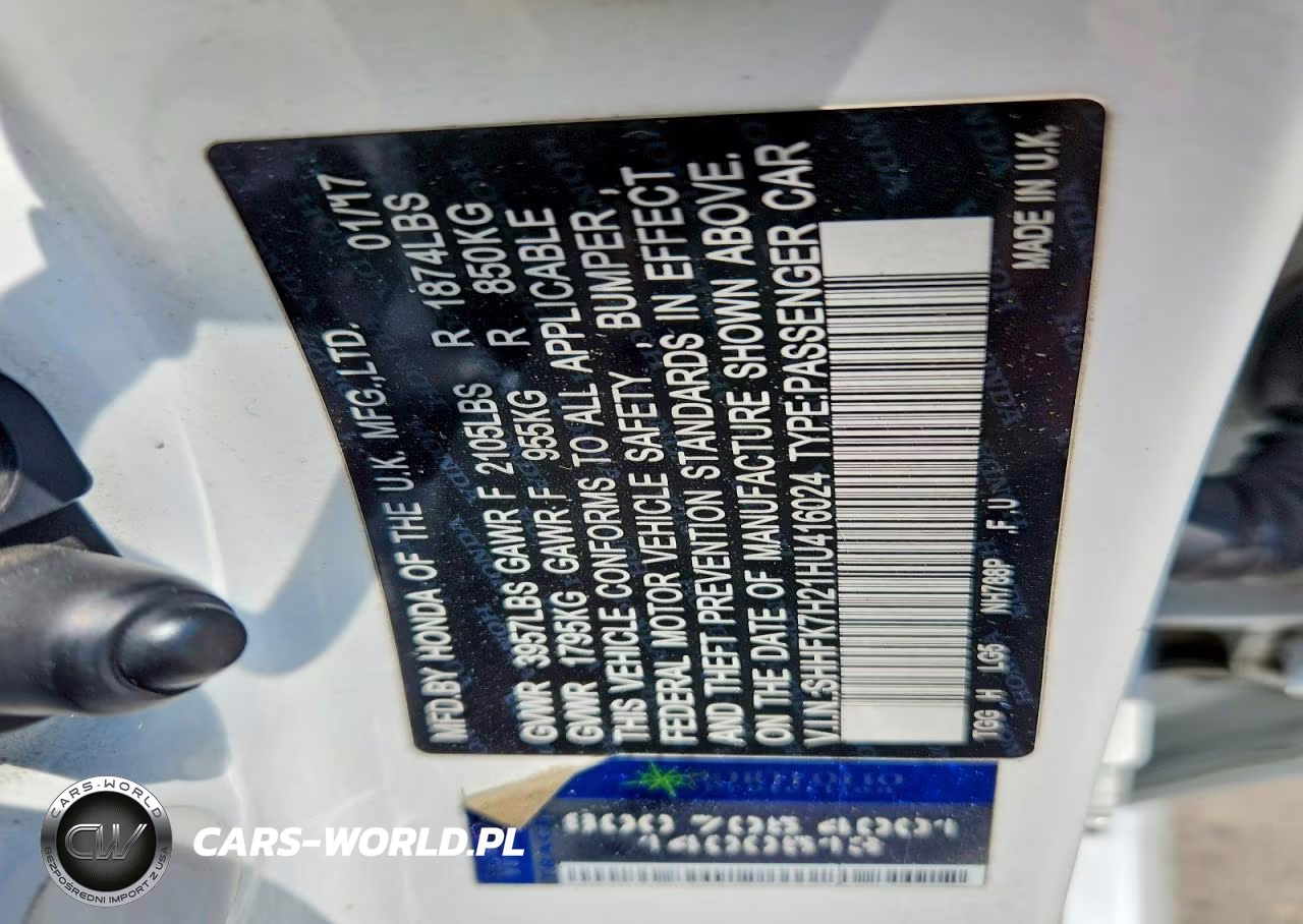 2017 Honda Civic Lx VIN:SHHFK7H21HU416024 - 12
