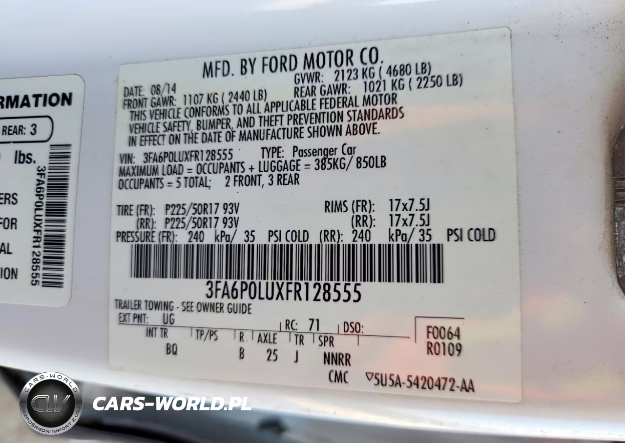 2015 Ford Fusion Se Hybrid VIN:3FA6P0LUXFR128555 - 12