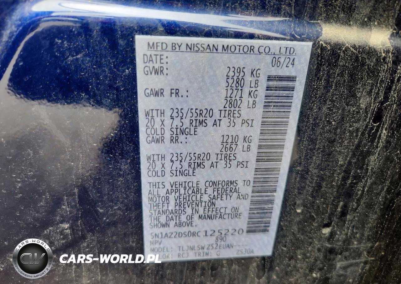2024 Nissan Murano Platinum VIN:5N1AZ2DS0RC125220 - 11