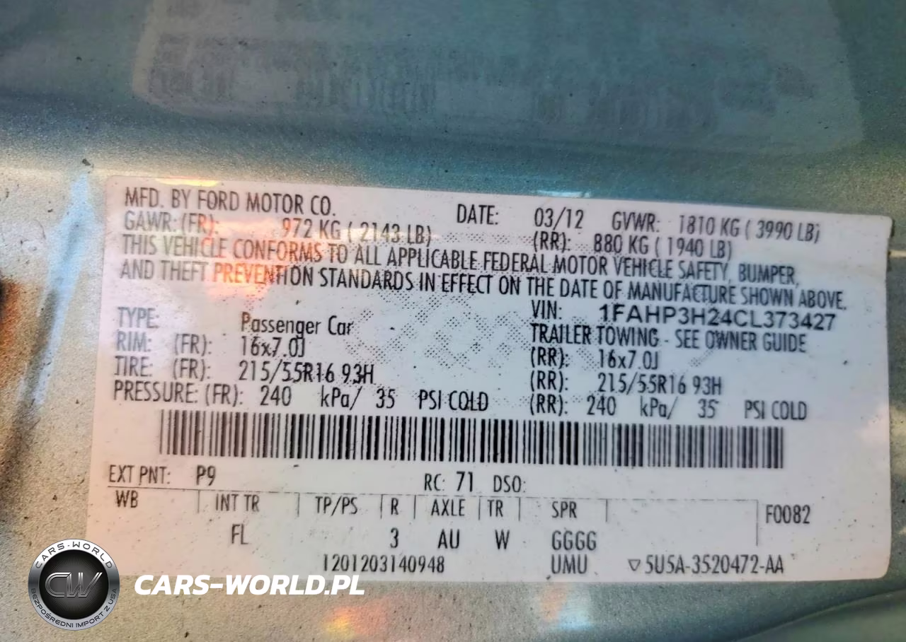 2012 Ford Focus Sel VIN:1FAHP3H24CL373427 - 12