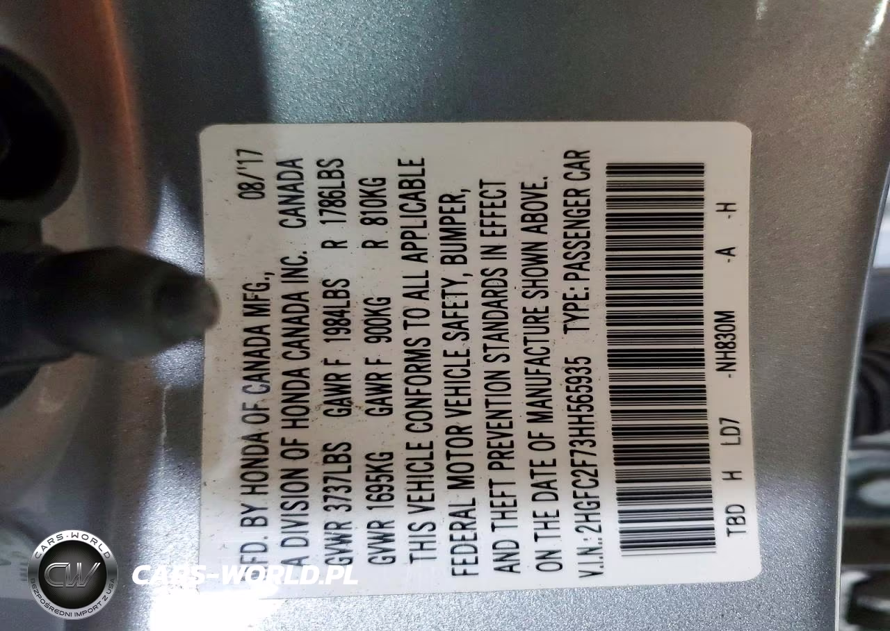 2017 Honda Civic Ex VIN:2HGFC2F73HH565935 - 12