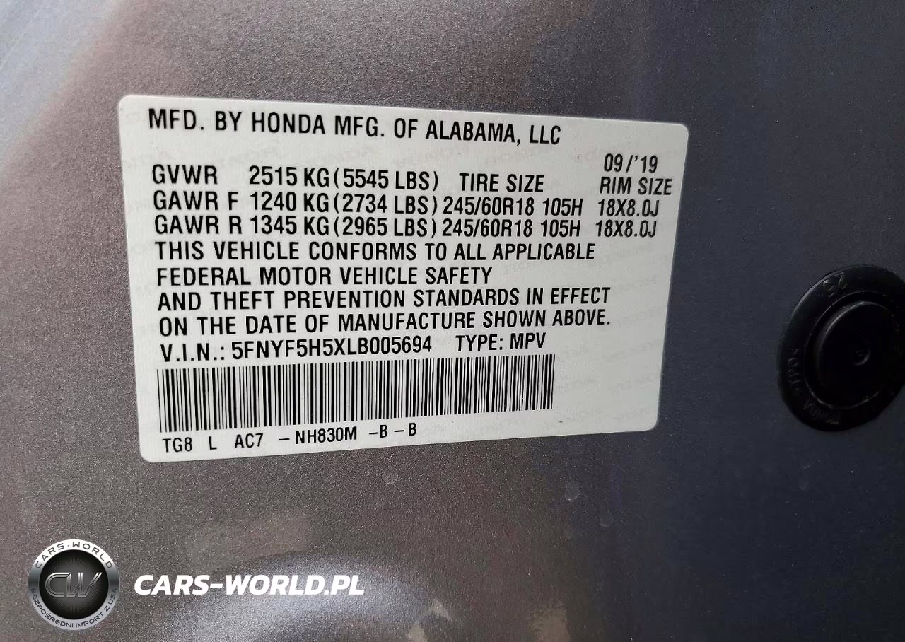 2020 Honda Pilot Exl VIN:5FNYF5H5XLB005694 - 14