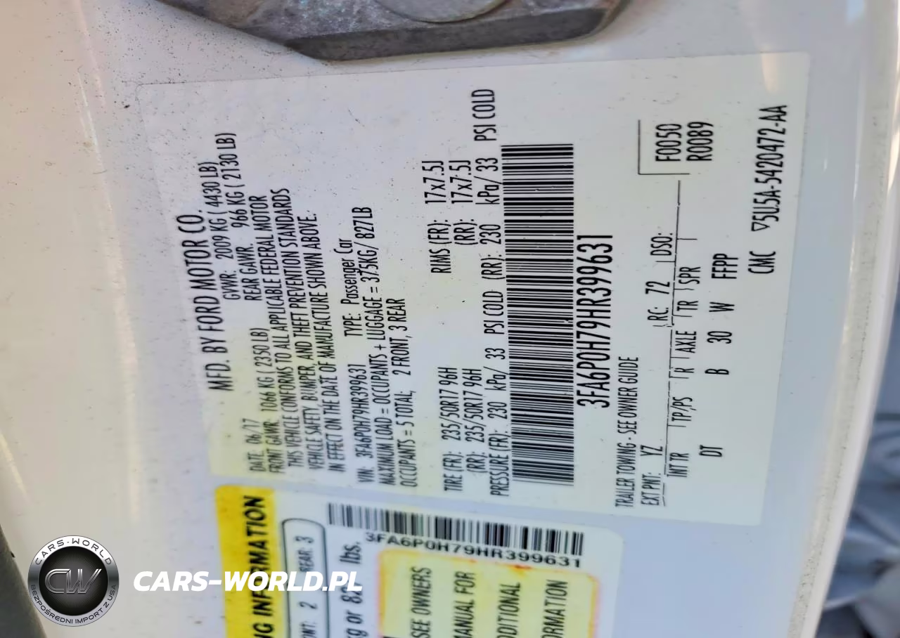 2017 Ford Fusion Se VIN:3FA6P0H79HR399631 - 12