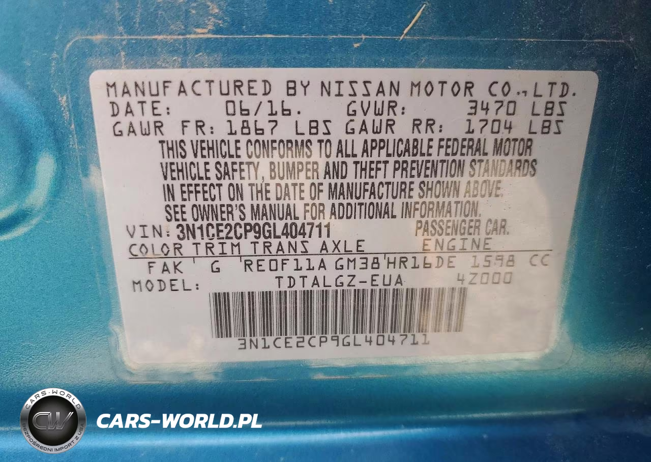 2016 Nissan Versa Note S VIN:3N1CE2CP9GL404711 - 12