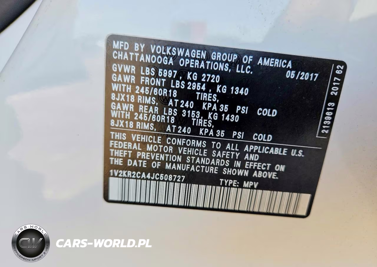 2018 Volkswagen Atlas Se VIN:1V2KR2CA4JC508727 - 13