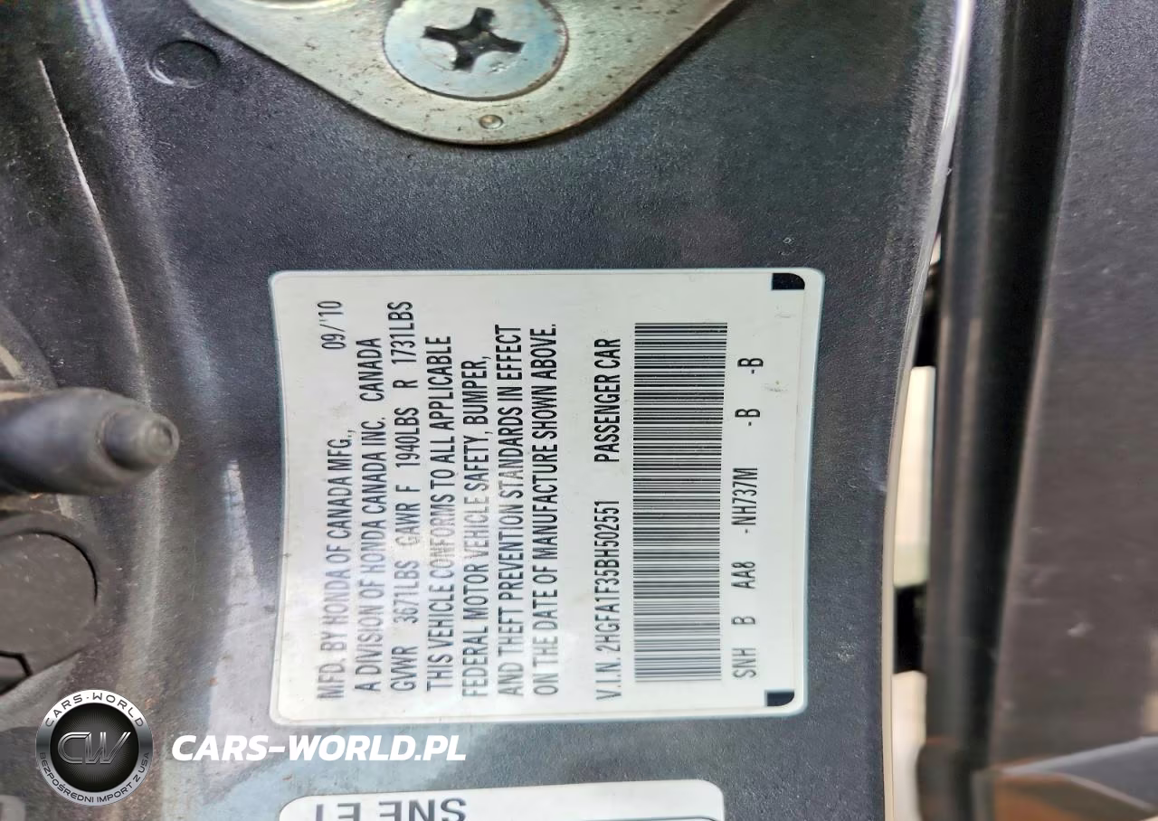 2011 Honda Civic Vp VIN:2HGFA1F35BH502551 - 13