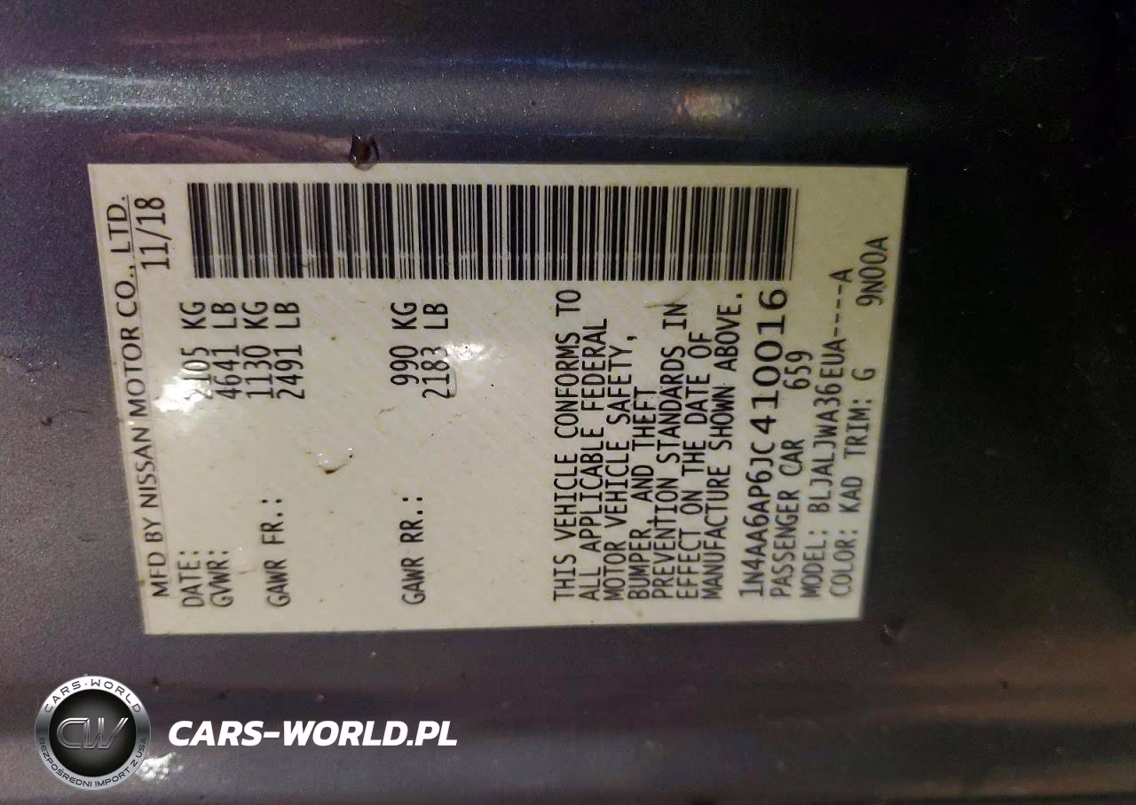 2018 Nissan Maxima 3.5 Sv VIN:1N4AA6AP6JC410016 - 13