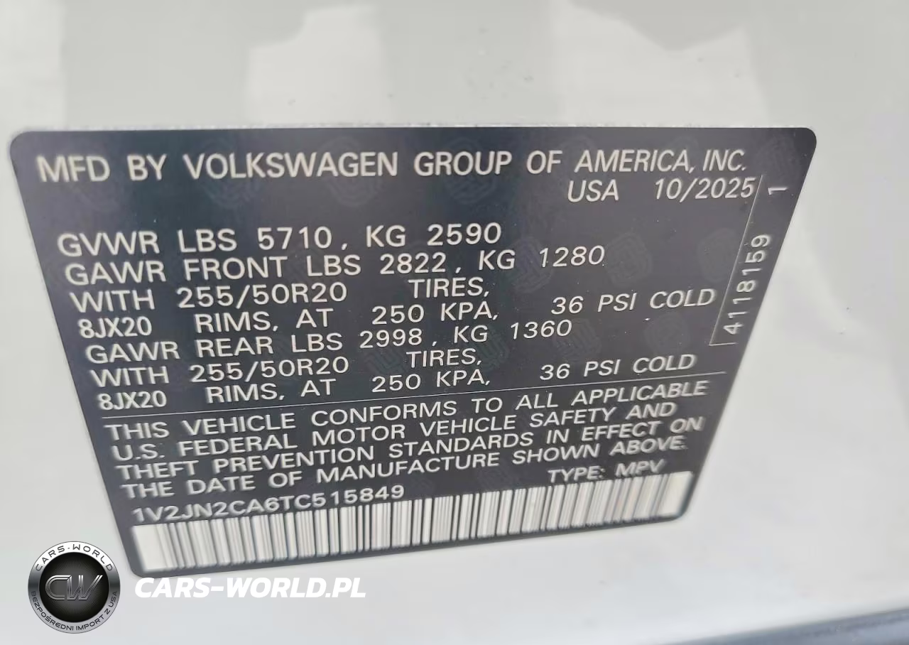 2026 Volkswagen Atlas Se VIN:1V2JN2CA6TC515849 - 13