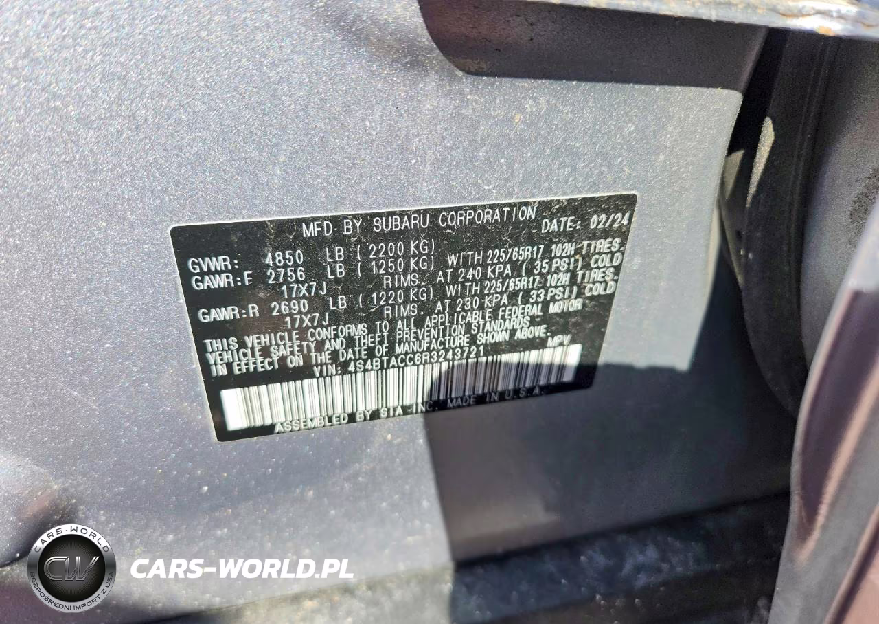 2024 Subaru Outback Premium VIN:4S4BTACC6R3243721 - 13