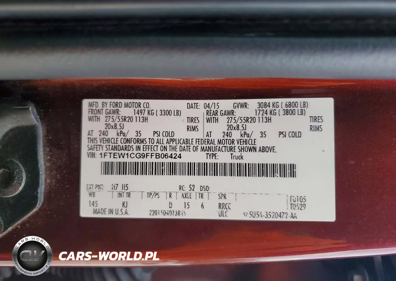 2015 Ford F150 Supercrew VIN:1FTEW1CG9FFB06424 - 12