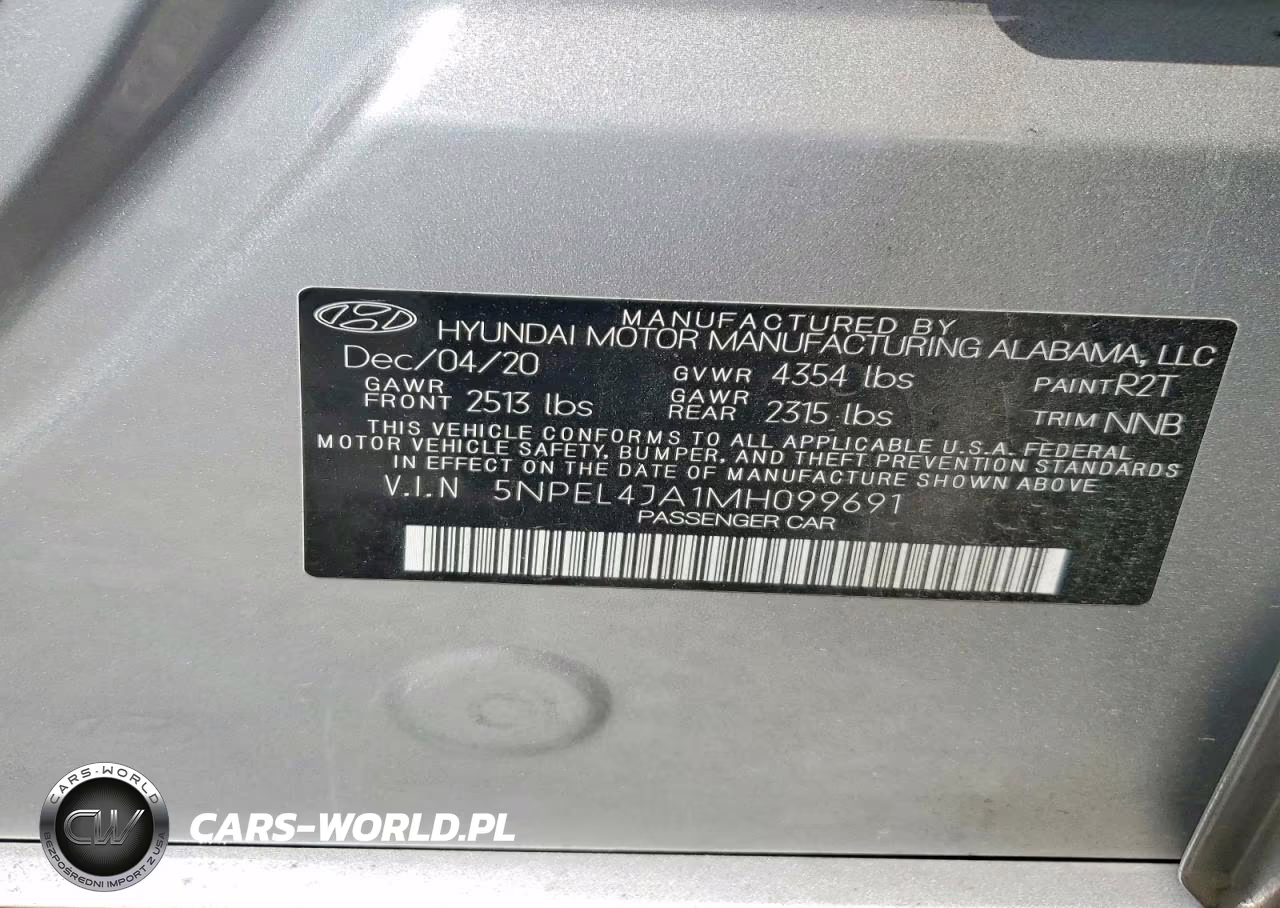 2021 Hyun Sonata Sel VIN:5NPEL4JA1MH099691 - 12