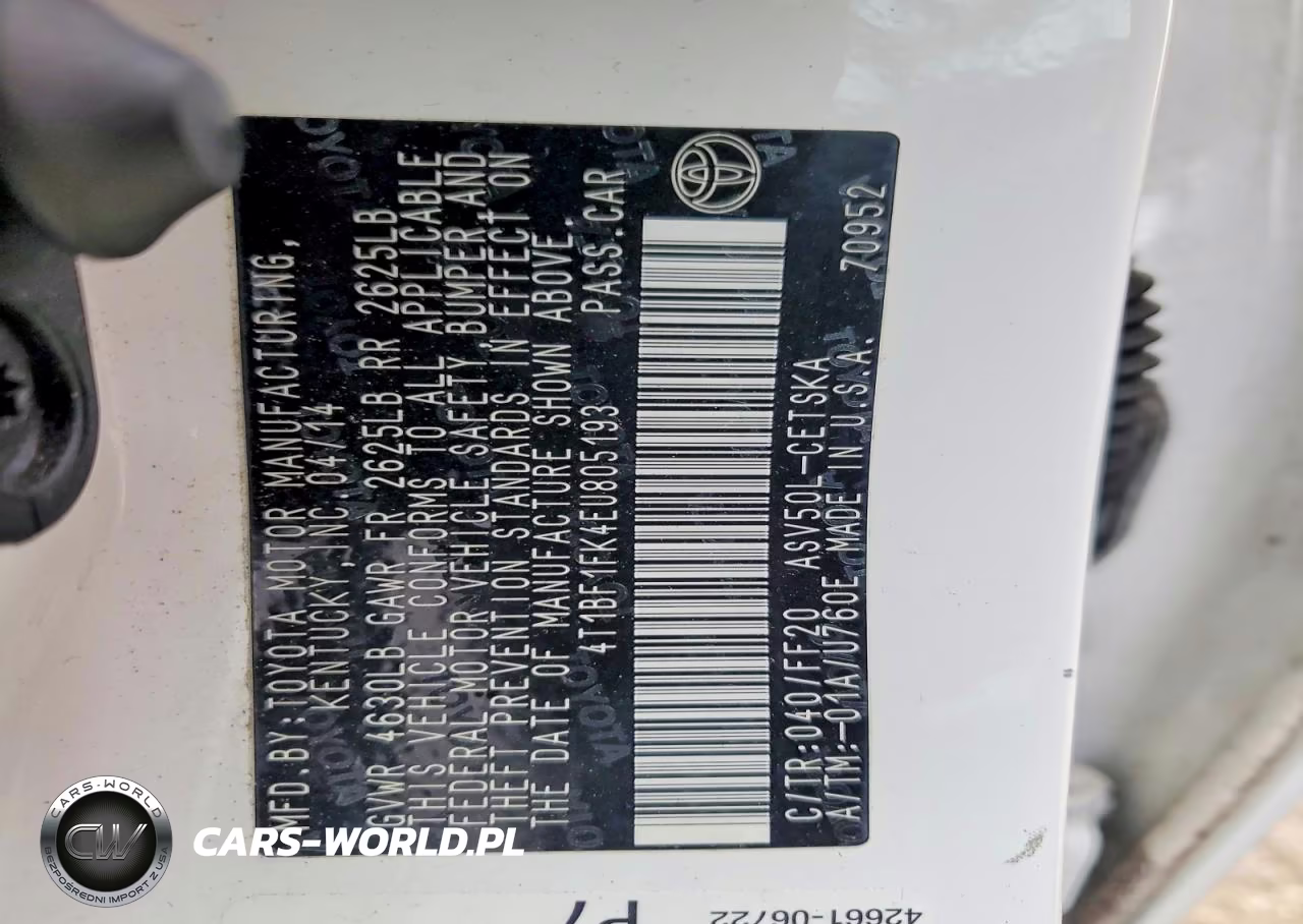 2014 Toyota Camry Se VIN:4T1BF1FK4EU805193 - 13