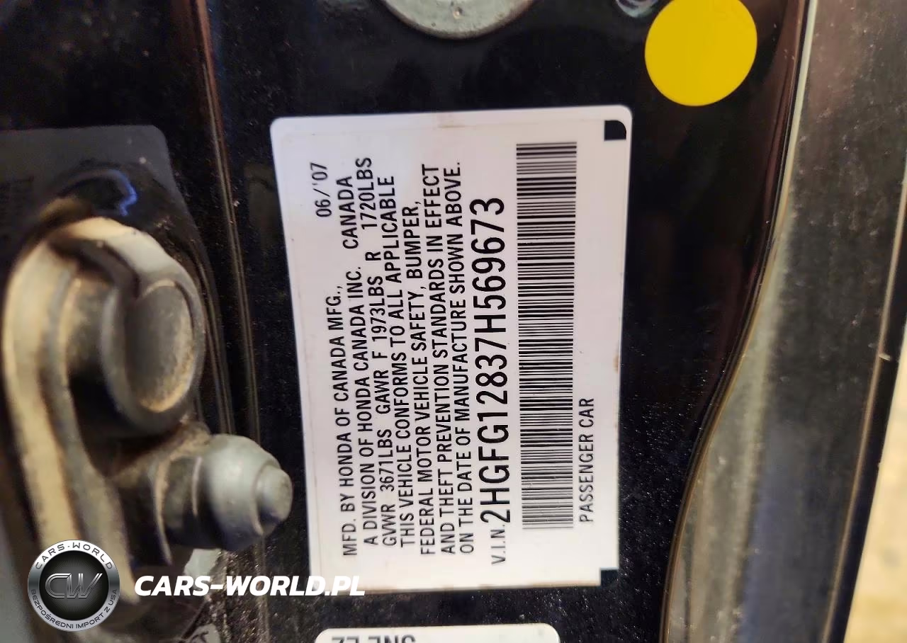 2007 Honda Civic Ex VIN:2HGFG12837H569673 - 12