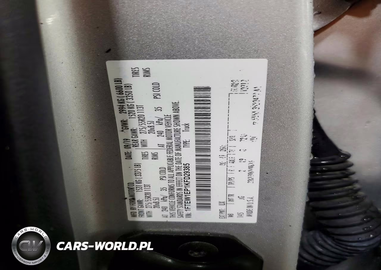 2019 Ford F150 Supercrew VIN:1FTEW1EP1KFD29385 - 12