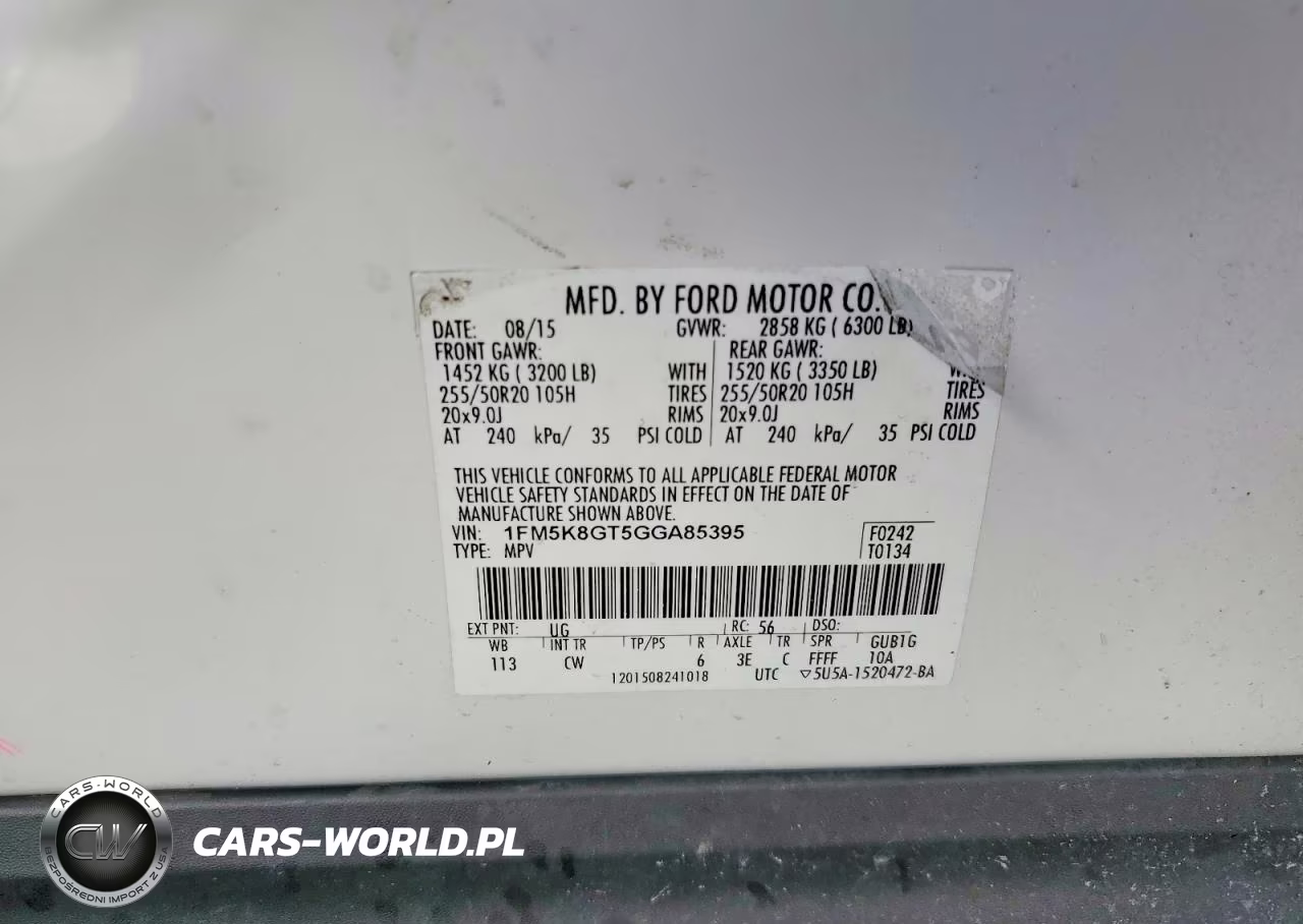 2016 Ford Explorer Sport VIN:1FM5K8GT5GGA85395 - 13