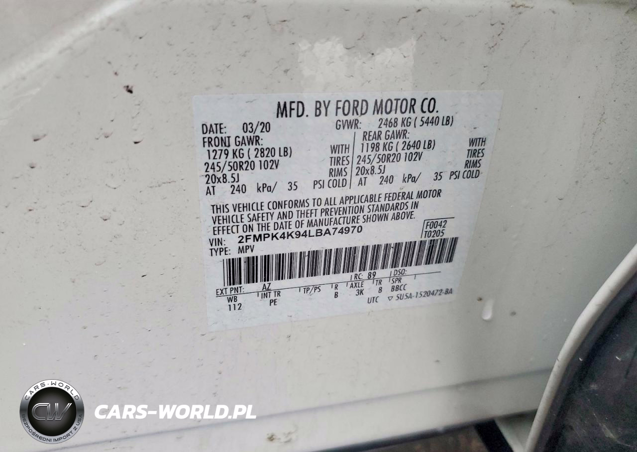 2020 Ford Edge Titanium VIN:2FMPK4K94LBA74970 - 12