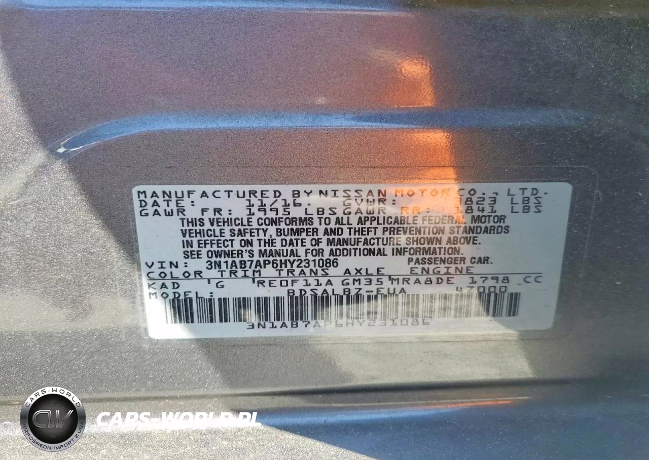 2017 Nissan Sentra S VIN:3N1AB7AP6HY231086 - 13