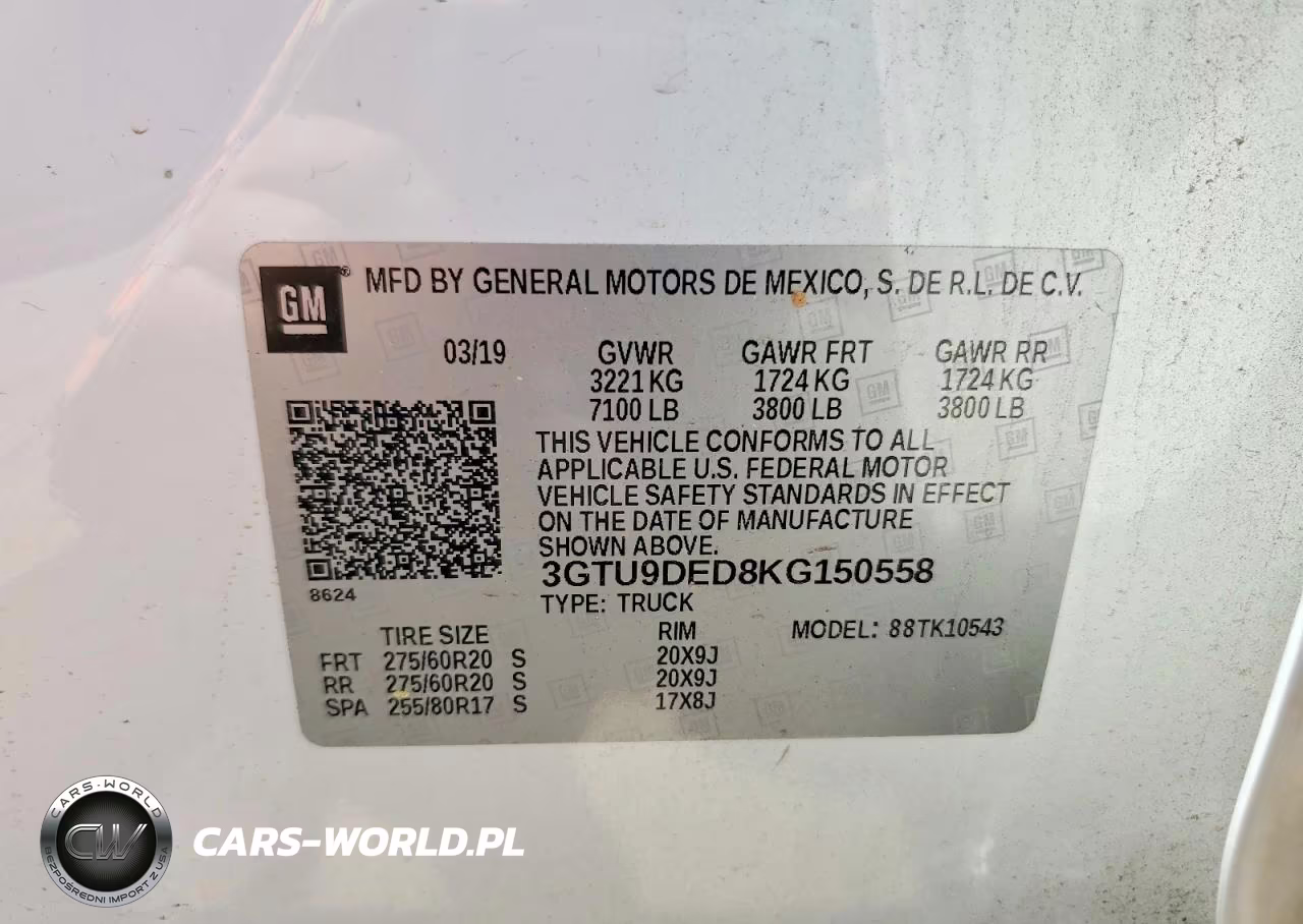 2019 GMC Sierra K1500 Slt VIN:3GTU9DED8KG150558 - 12