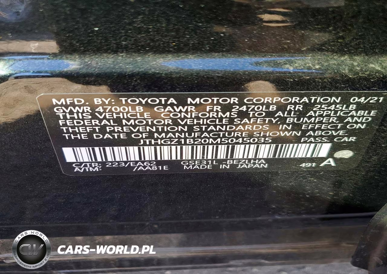 2021 Lexus Is 350 F Sport VIN:JTHGZ1B20M5045035 - 13