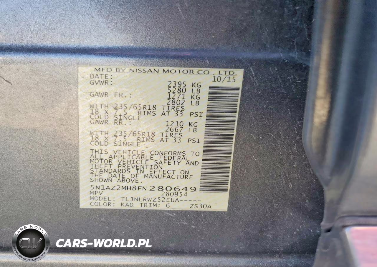 2015 Nissan Murano Sl VIN:5N1AZ2MH8FN280649 - 14