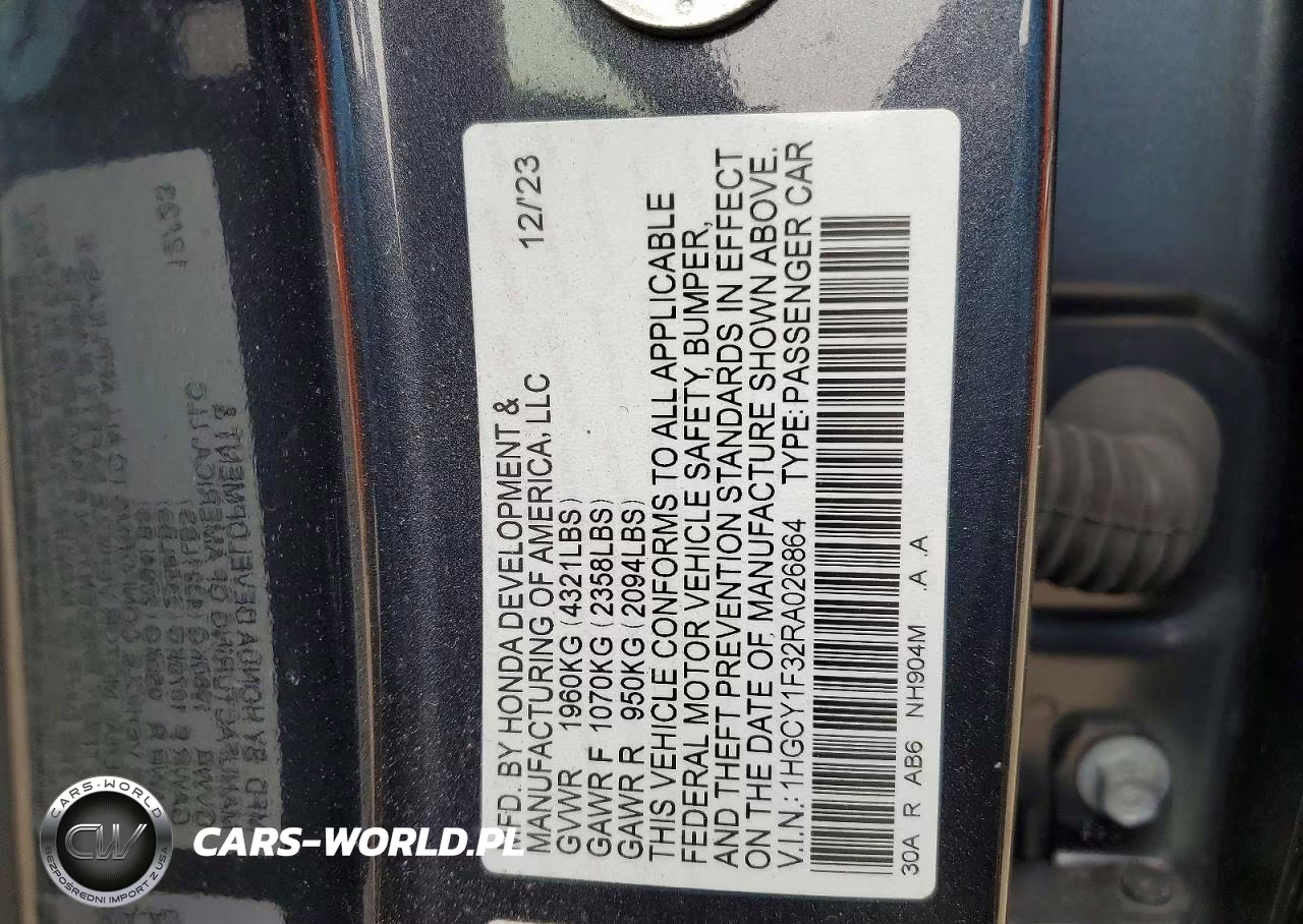 2024 Honda Accord Ex VIN:1HGCY1F32RA026864 - 12