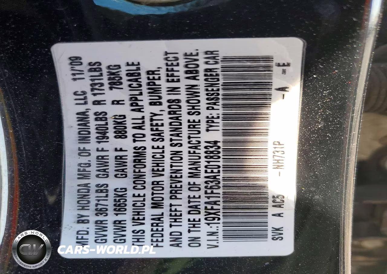 2010 Honda Civic Lx-S VIN:19XFA1F63AE018834 - 13