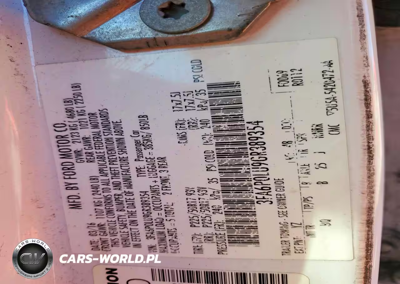 2016 Ford Fusion Se Hybrid VIN:3FA6P0LU9GR389354 - 12