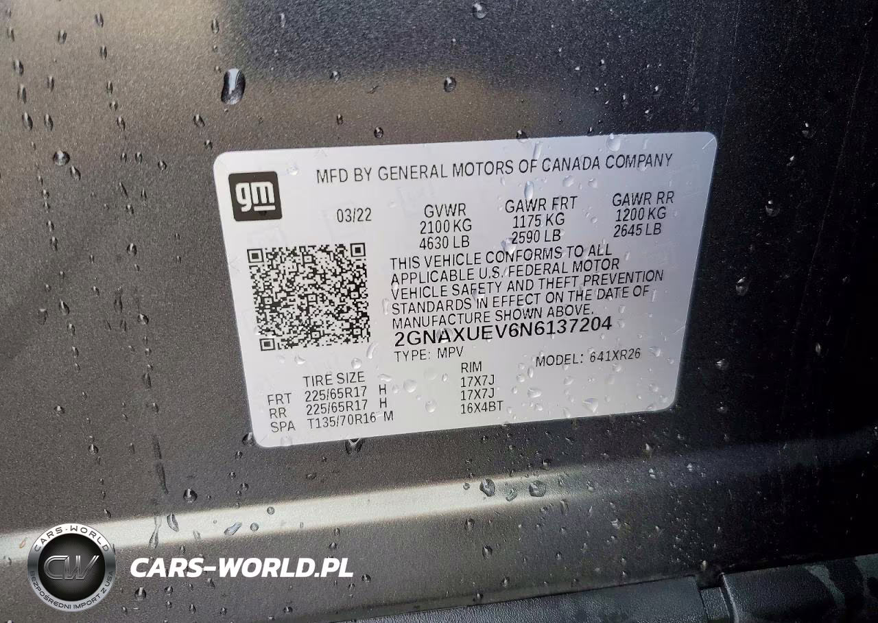2022 Chevrolet Equinox Lt VIN:2GNAXUEV6N6137204 - 12