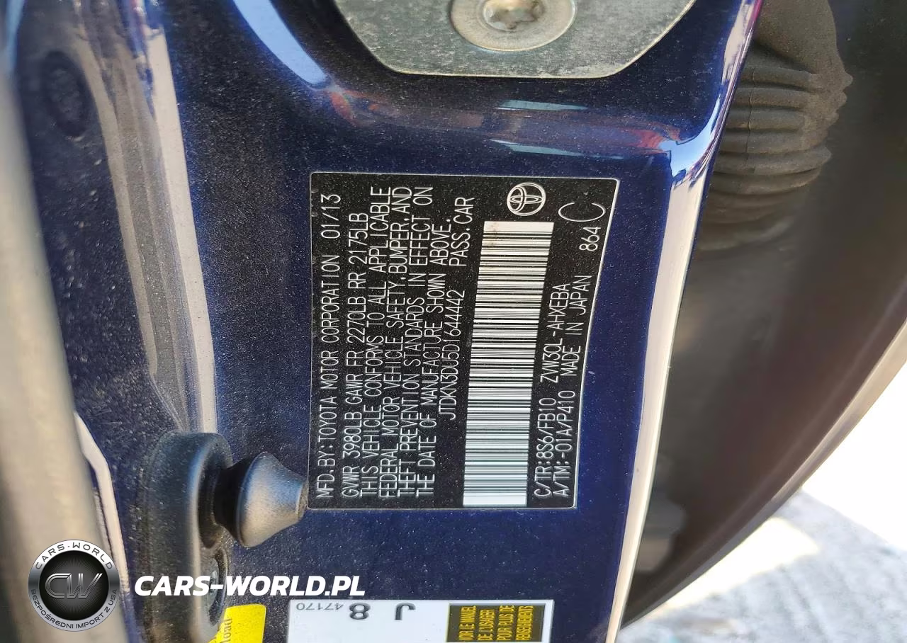 2013 Toyota Prius Two VIN:JTDKN3DU5D1644442 - 12