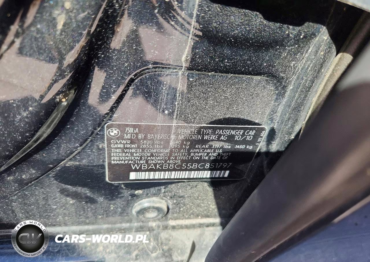 2011 BMW 750 Li VIN:WBAKB8C55BC851797 - 12