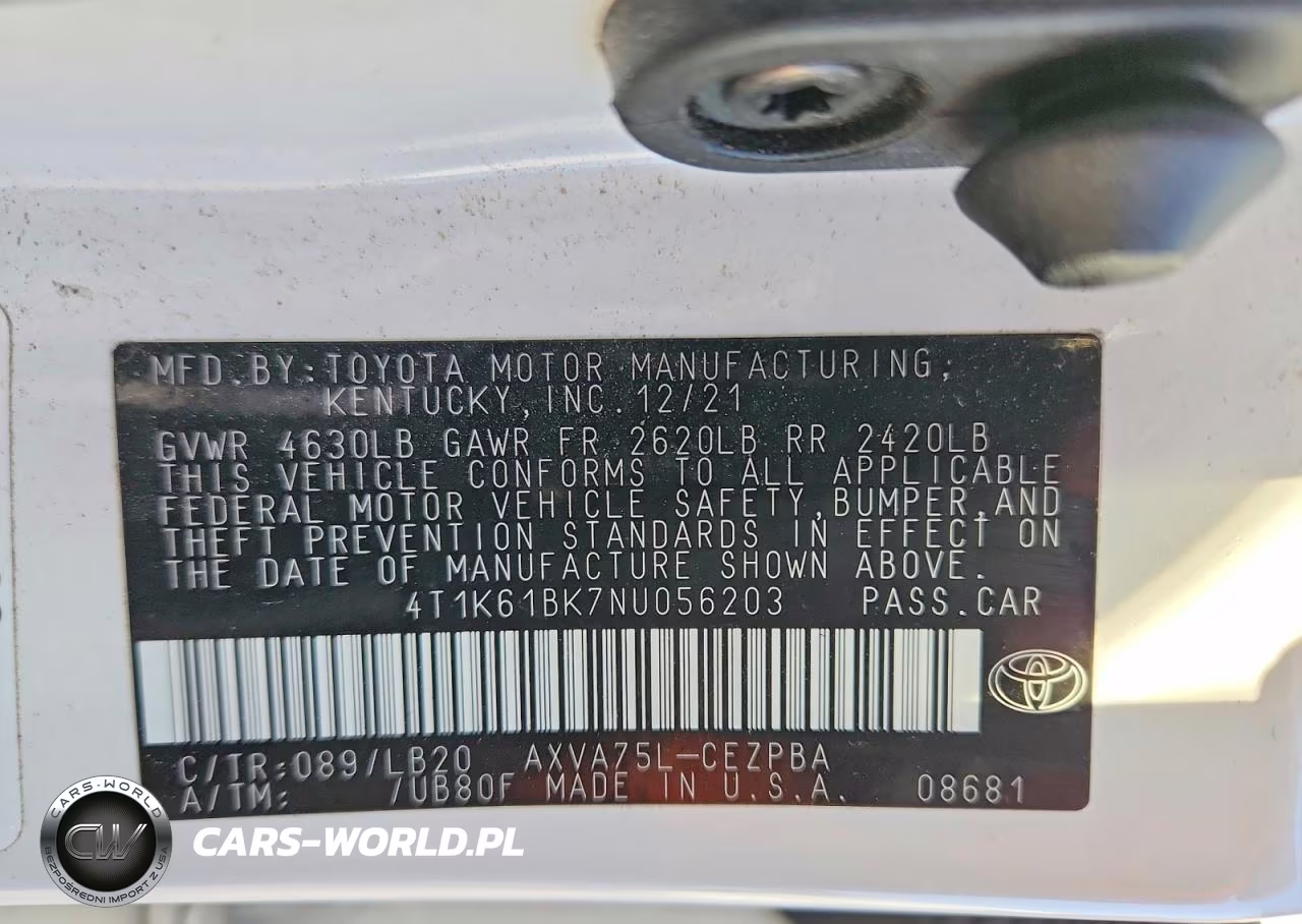 2022 Toyota Camry Xse VIN:4T1K61BK7NU056203 - 12