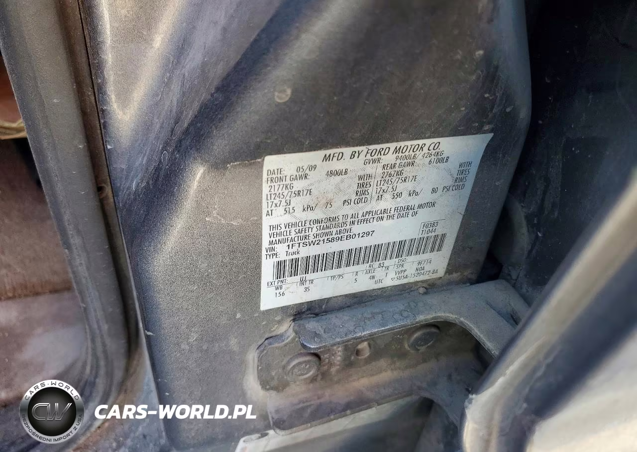 2009 Ford F250 Super Duty VIN:1FTSW21589EB01297 - 12