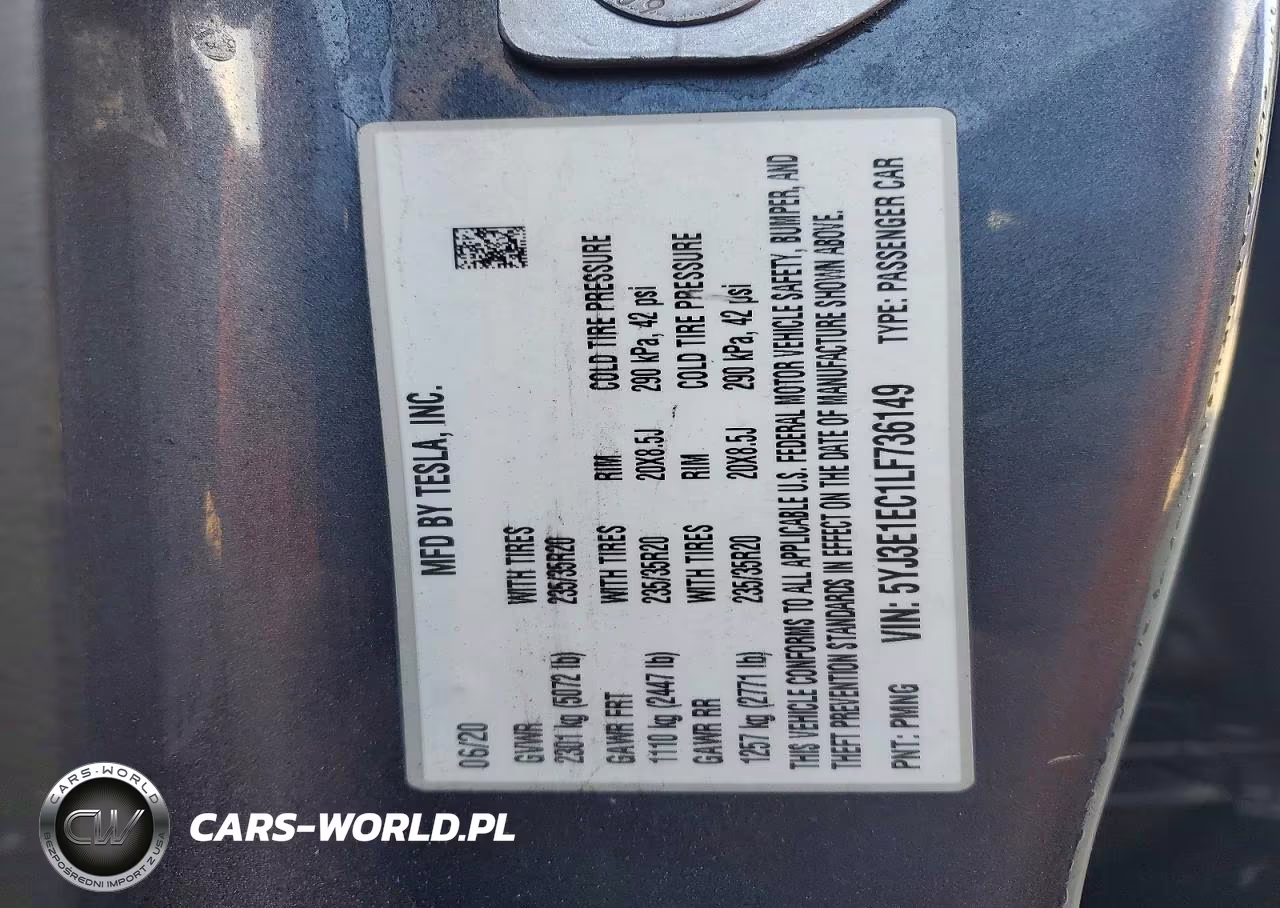 2020 Tesla Model 3 VIN:5YJ3E1EC1LF736149 - 12