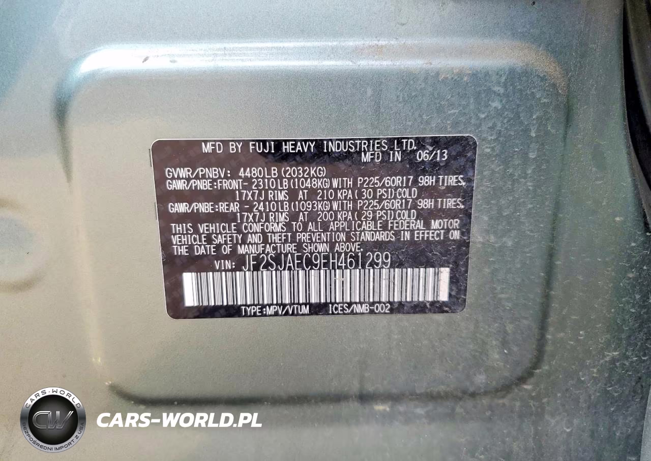 2014 Subaru Forester 2.5I Premium VIN:JF2SJAEC9EH461299 - 12