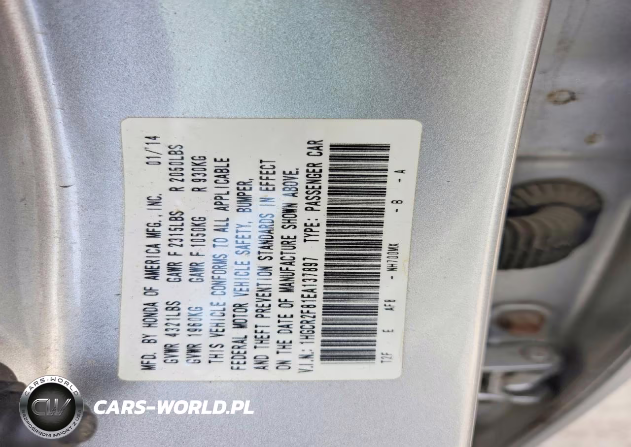 2014 Honda Accord Exl VIN:1HGCR2F81EA137897 - 12