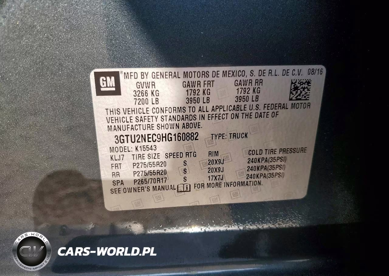 2017 GMC Sierra K1500 Slt VIN:3GTU2NEC9HG160882 - 12