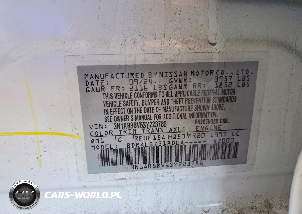 2025 Nissan Sentra S VIN:3N1AB8BV6SY223788 - 13