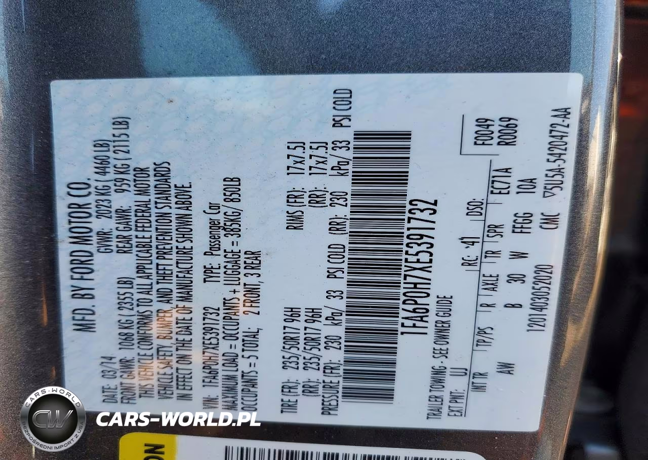 2014 Ford Fusion Se VIN:1FA6P0H7XE5391732 - 12