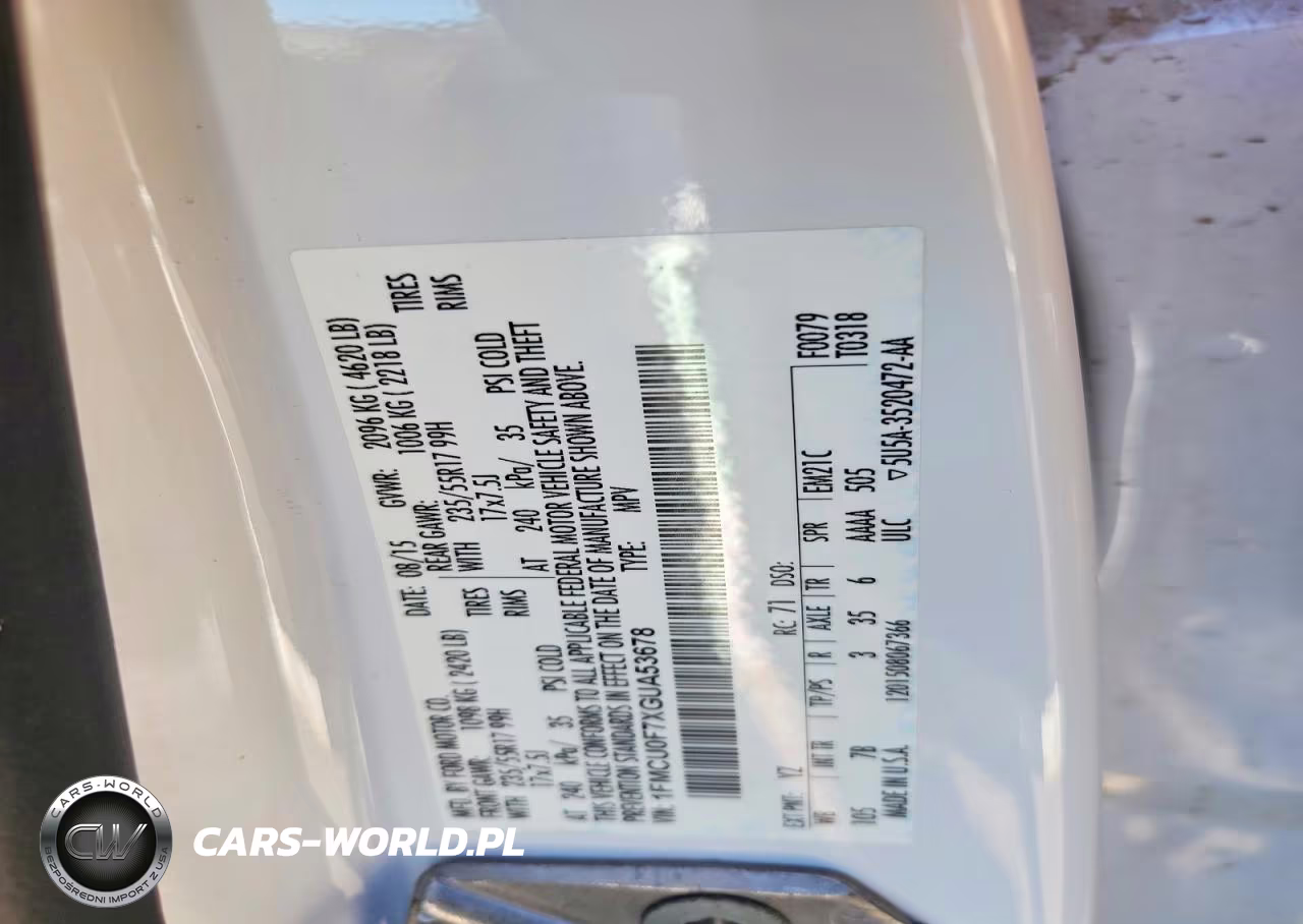 2016 Ford Escape S VIN:1FMCU0F7XGUA53678 - 13