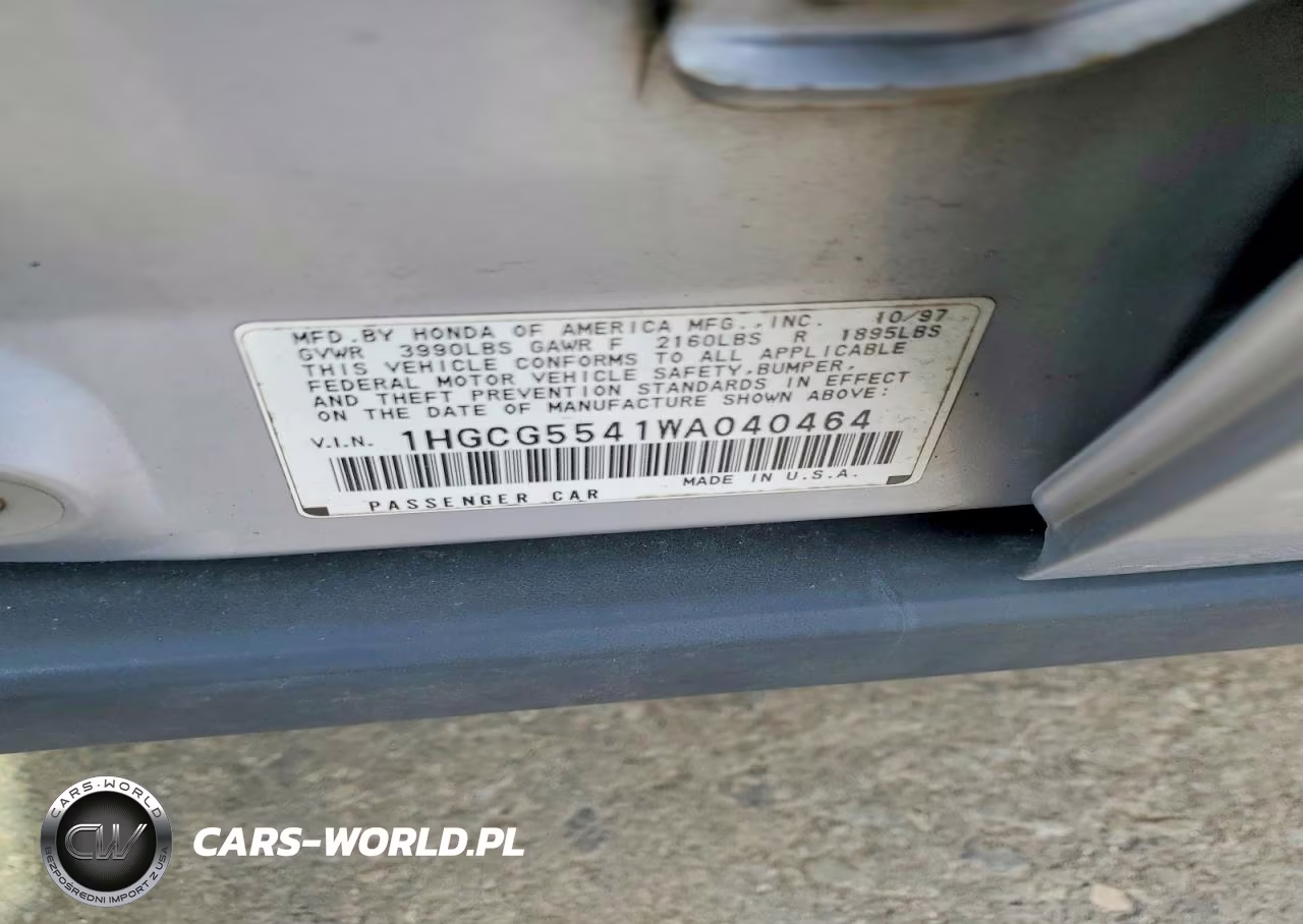 1998 Honda Accord Lx VIN:1HGCG5541WA040464 - 12