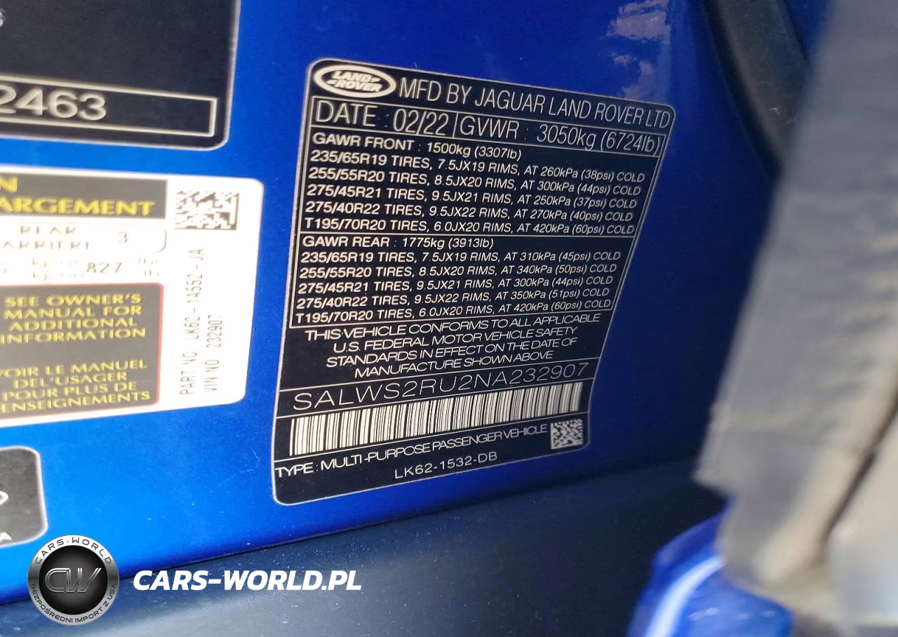 2022 Land Rover Range Rover Sport Hst VIN:SALWS2RU2NA232907 - 12