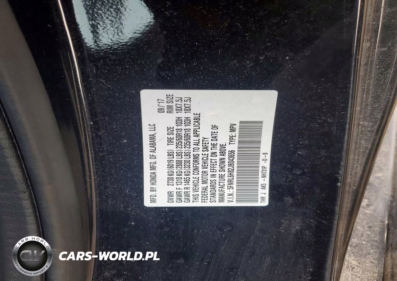 2018 Honda Odyssey Touring VIN:5FNRL6H82JB043656 - 13
