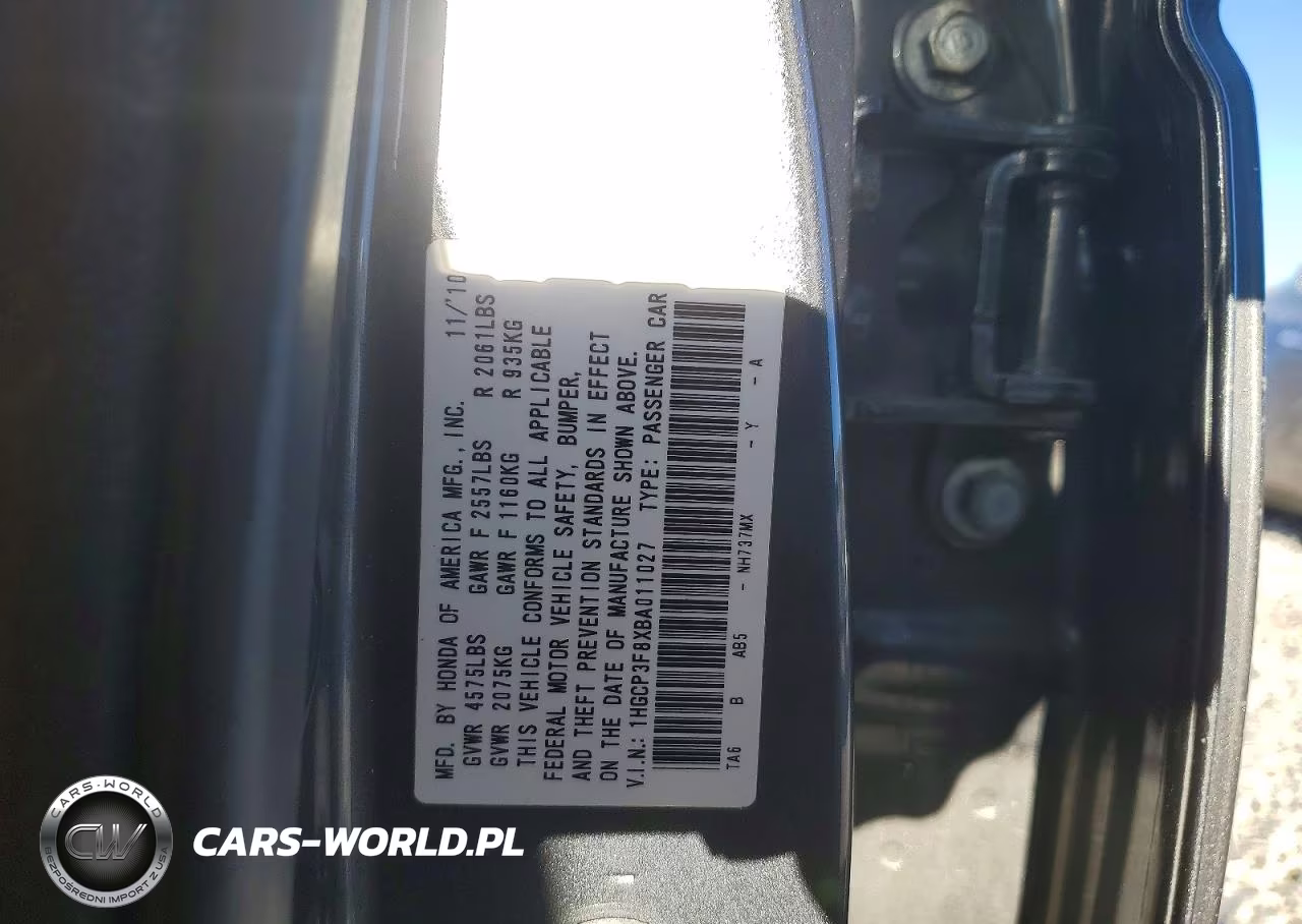 2011 Honda Accord Exl VIN:1HGCP3F8XBA011027 - 13