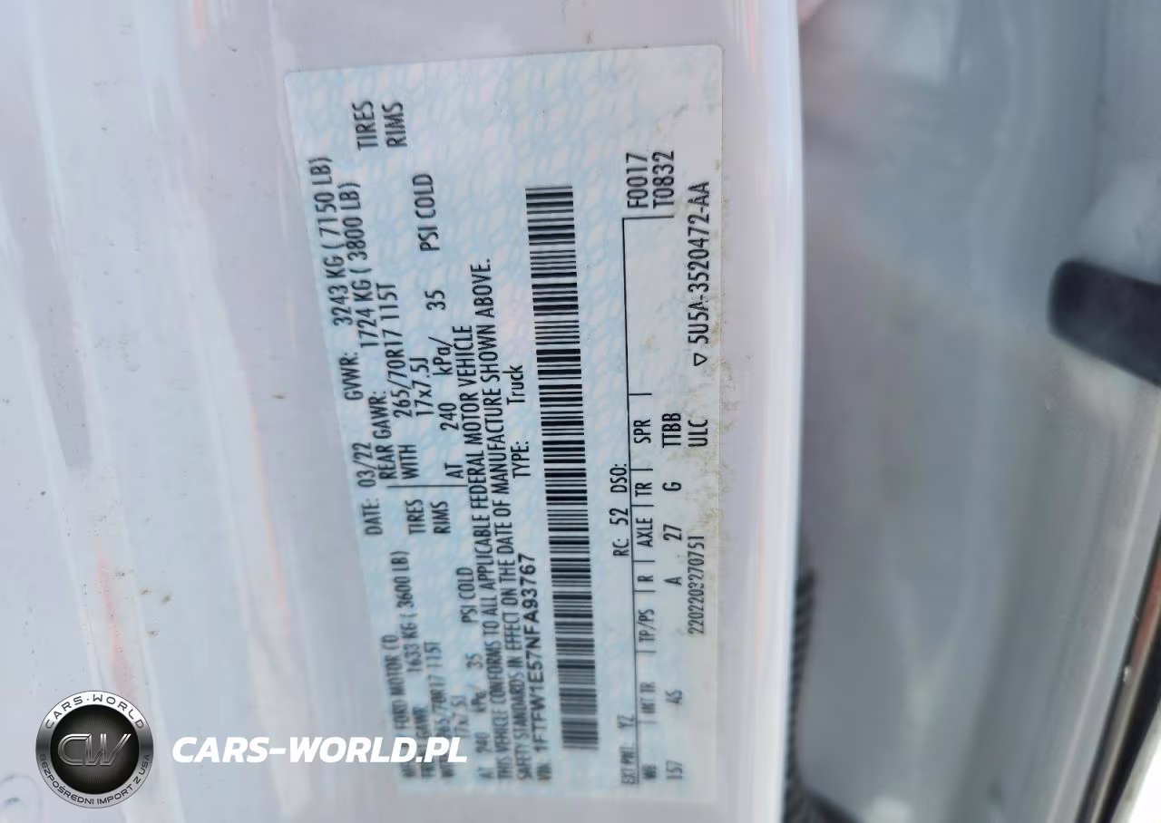 2022 Ford F150 Supercrew VIN:1FTFW1E57NFA93767 - 12