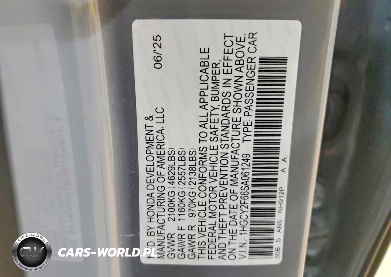 2025 Honda Accord Hybrid Exl VIN:1HGCY2F66SA061249 - 12