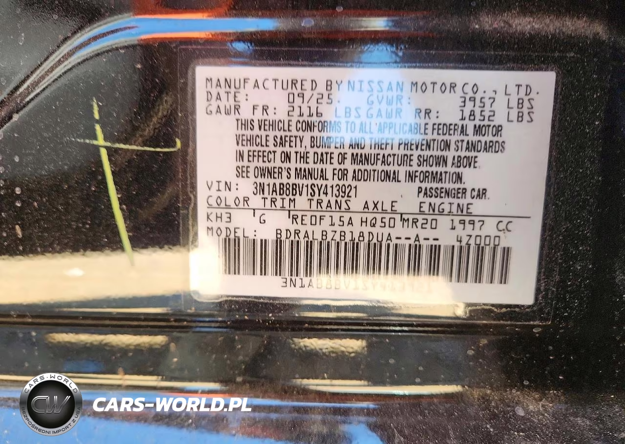 2025 Nissan Sentra S VIN:3N1AB8BV1SY413921 - 12