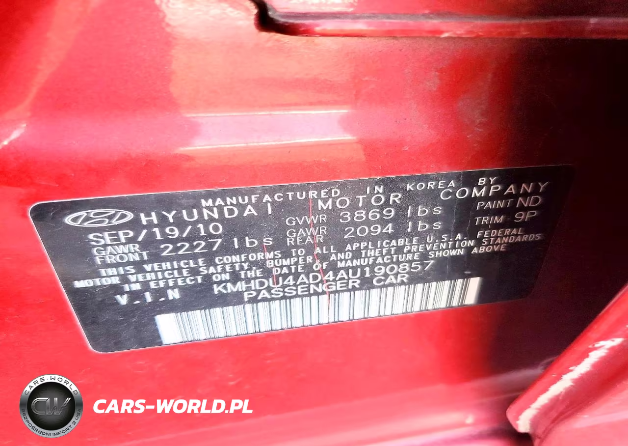 2010 Hyundai Elantra Se VIN:KMHDU4AD4AU190857 - 12