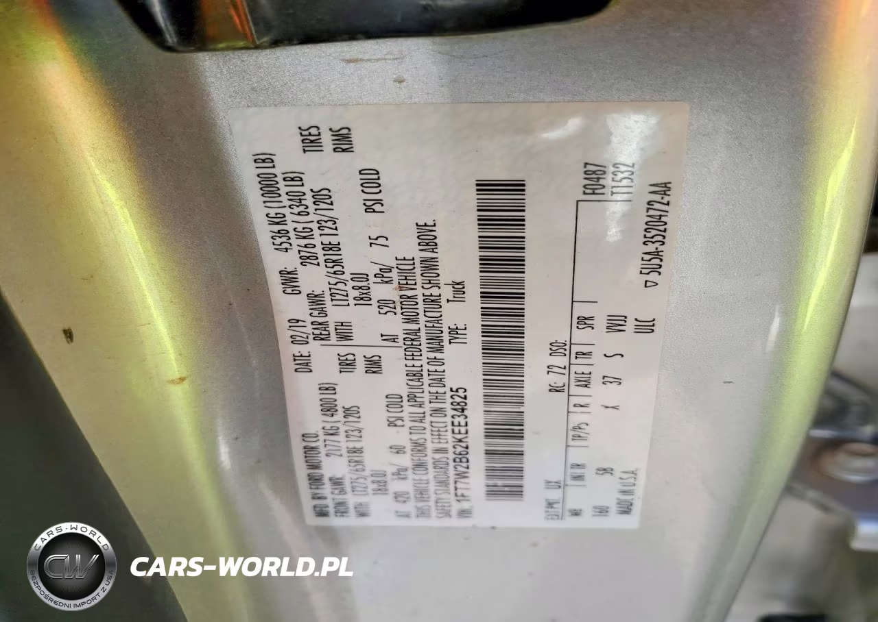 2019 Ford F250 Super Duty VIN:1FT7W2B62KEE34825 - 12