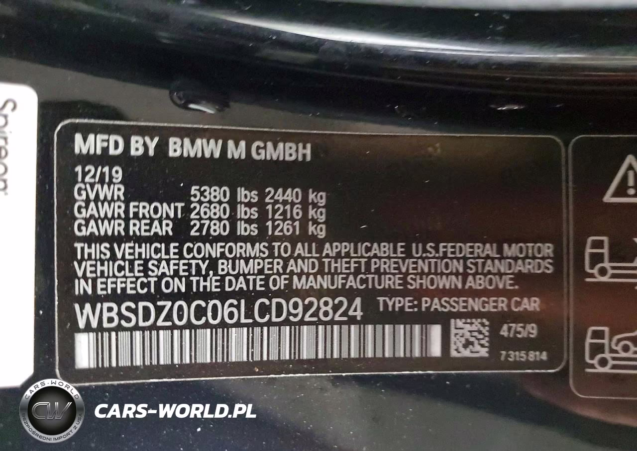 2020 BMW M8 VIN:WBSDZ0C06LCD92824 - 12