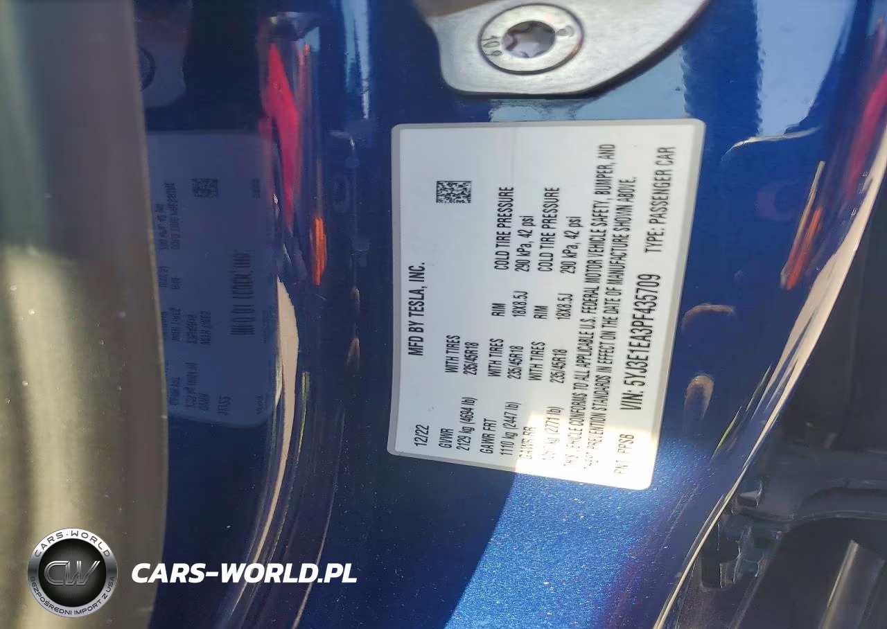 2023 Tesla Model 3 VIN:5YJ3E1EA3PF435709 - 12